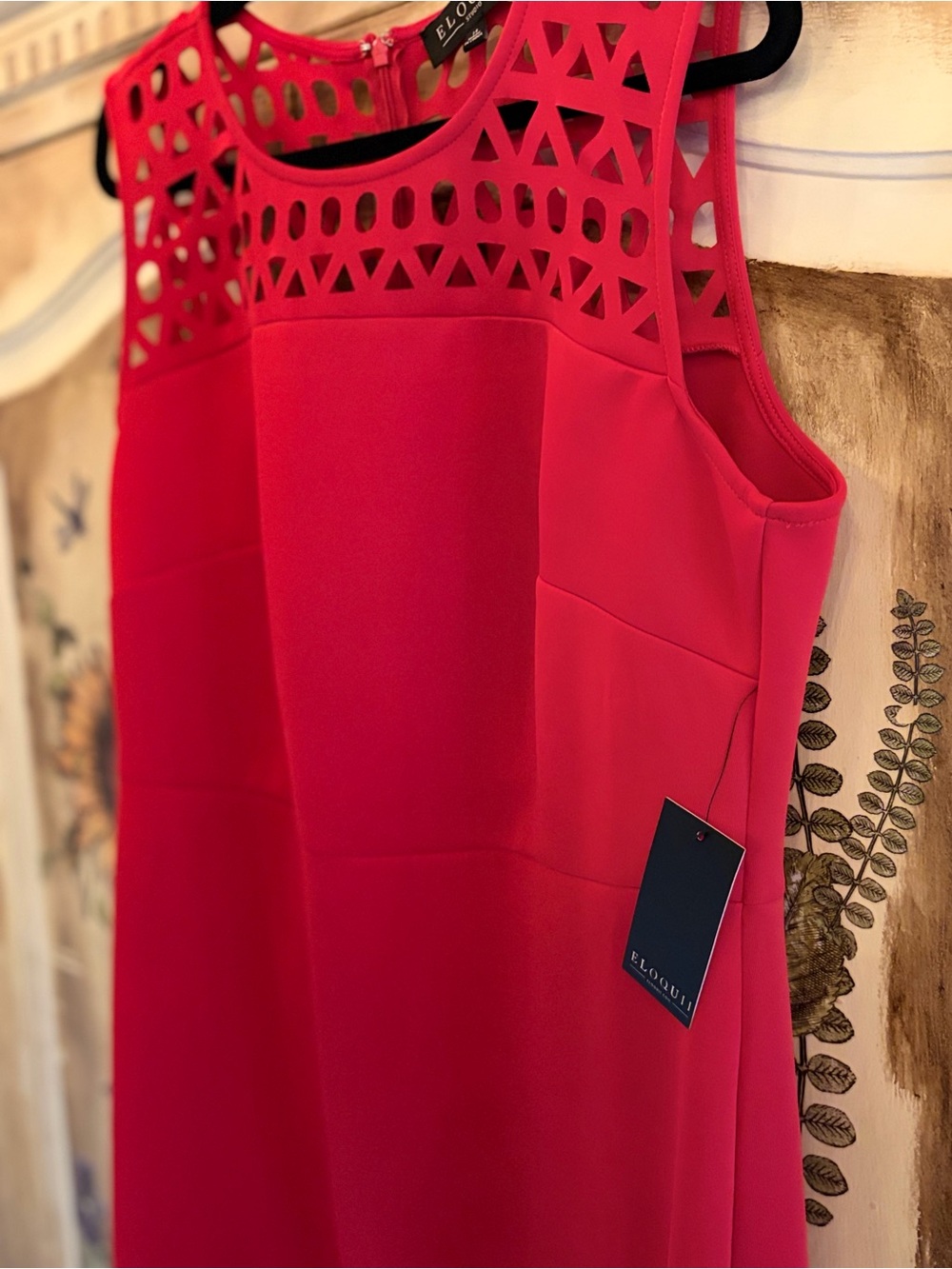 Eloquii Red Sleeveless Laser-Cut Evening Dress - Picture 6 of 6